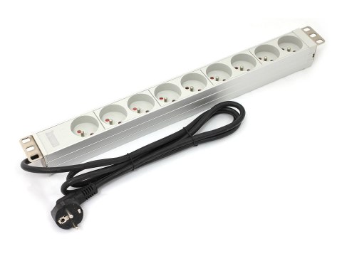 Listwa zasilająca PDU 19" RACK 9xTyp E, 1.8m 1xSchuko, 16A, aluminiowa Digitus