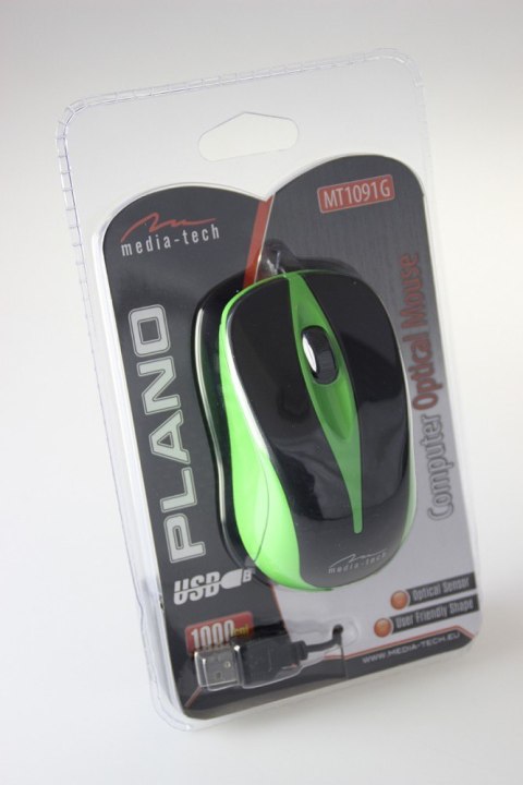 Mysz optyczna PLANO MT1091G (Zielony) Media-Tech