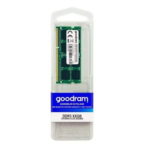 Pamięć do notebooka DDR3 SODIMM 8GB/1333 (1*8GB) CL9 GOODRAM Pamięć do notebooka DDR3 SODIMM 8GB/1333 (1*8GB) CL9 GOODRAM