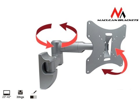 Uchwyt do monitora 23-42'' 30 kg uniwersalny MC-503A S max vesa 200 srebrny Maclean