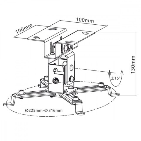 Uchwyt do projektora MC-582 sufitowy 12cm 20kg Maclean