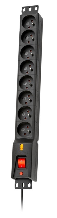 Listwa przeciwprzepięciowa LXARM 810, 3L, PDU, 5,0m, czarna Lestar