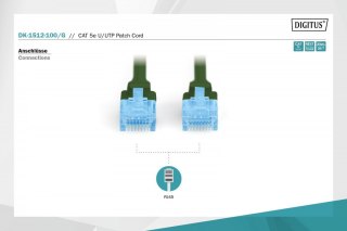 Patch cord U/UTP kat.5e PVC 10m Zielony Digitus