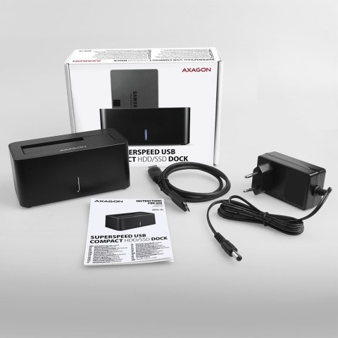 ADSA-SN Stacja dokująca, USB 3.2 Gen 1 - 1x SATA 6G 2.5"/3.5" SSD/HDD AXAGON