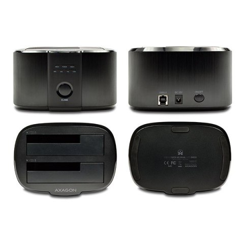 ADSA-ST Stacja dokująca, USB 3.2 Gen 1 - 2x SATA 6G 2.5"/3.5" SSD/HDD CLONE DUAL AXAGON