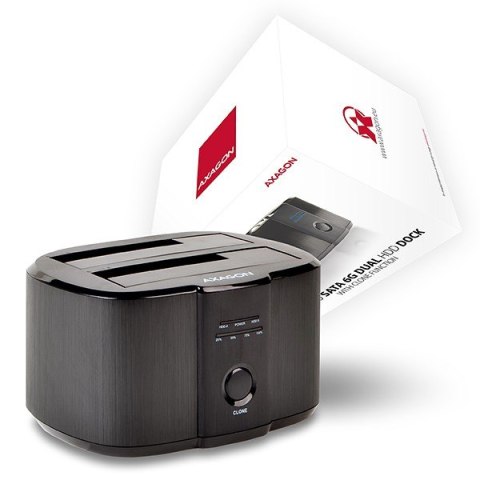 ADSA-ST Stacja dokująca, USB 3.2 Gen 1 - 2x SATA 6G 2.5"/3.5" SSD/HDD CLONE DUAL AXAGON