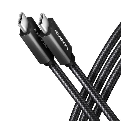 BUCM32-CM10AB Kabel USB-C - USB-C 3.2 Gen 2, 1m, PD 100W, 5A, 4K HD, ALU, oplot, czarny AXAGON