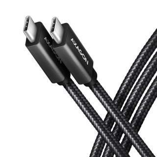 BUCM32-CM20AB Kabel USB-C - USB-C 3.2 Gen 2, 2m, PD 100W, 5A, 4K HD, ALU, oplot, czarny AXAGON