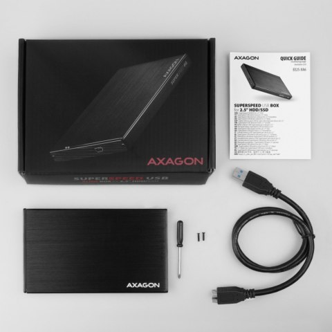EE25-XA6 Obudowa zewnętrzna aluminiowa, USB 3.2 GEN 1 SATA 6G 2,5" AXAGON