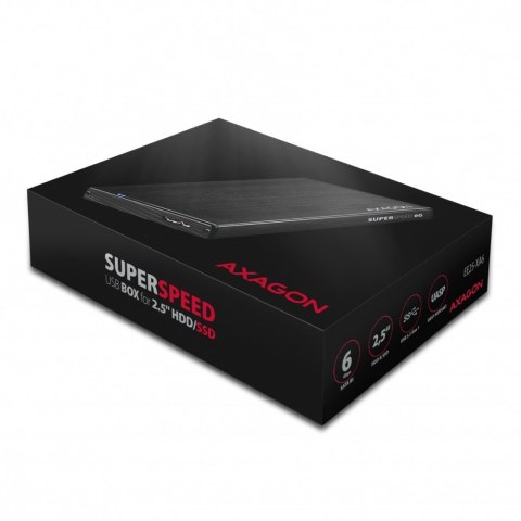 EE25-XA6 Obudowa zewnętrzna aluminiowa, USB 3.2 GEN 1 SATA 6G 2,5" AXAGON
