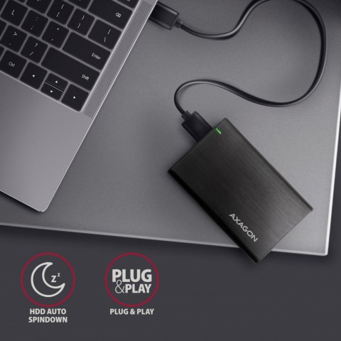EE25-A6M Bezśrubowa aluminiowa obudowa zewnętrzna USB 3.2 Gen 1 - SATA 6G dla 2.5" SSD/HDD AXAGON