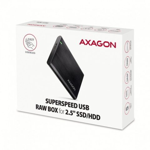 EE25-A6M Bezśrubowa aluminiowa obudowa zewnętrzna USB 3.2 Gen 1 - SATA 6G dla 2.5" SSD/HDD AXAGON