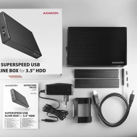 EE35-XA3 Obudowa zewnętrzna aluminiowa, USB 3.2 Gen 1 SATA 3G 3.5" AXAGON