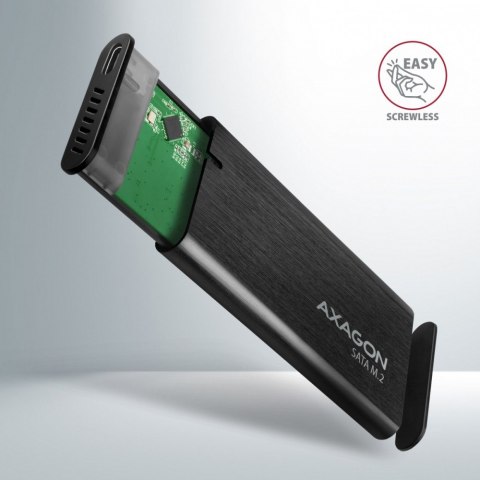 EEM2-SBC Obudowa zewnętrzna aluminiowa bezśrubowa USB-C 3.2 GEN 2 M.2 SATA SSD AXAGON
