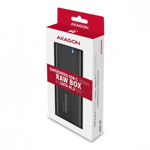 EEM2-SBC Obudowa zewnętrzna aluminiowa bezśrubowa USB-C 3.2 GEN 2 M.2 SATA SSD AXAGON