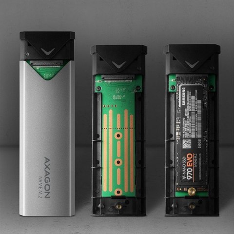 EEM2-UG2 Obudowa zewnętrzna aluminiowa, USB-C 3.2 Gen 2 - M.2 NVMe SSD, długość 42 do 80 mm szary AXAGON