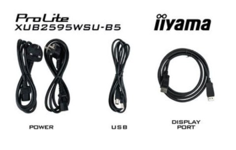 Monitor 25 cali XUB2595WSU-B5 IPS.PIVOT.16:10.USB.DP.HDMI.VGA.2x2W. 300(cd/m2).HAS(150mm) IIYAMA