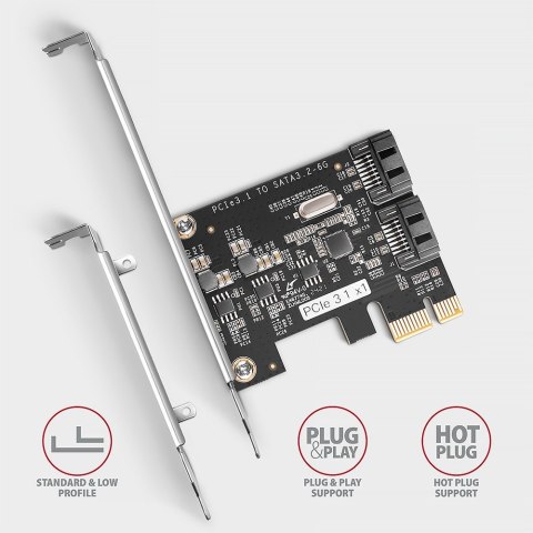 PCES-SJ2 Kontroler PCIe 2x wewnętrzny port SATA 6G, chipset JMB582 SP & LP AXAGON