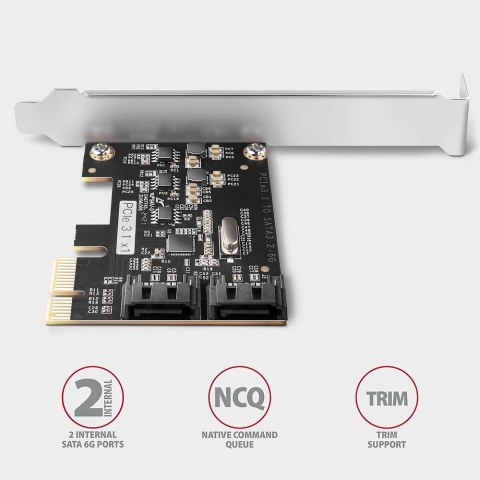 PCES-SJ2 Kontroler PCIe 2x wewnętrzny port SATA 6G, chipset JMB582 SP & LP AXAGON