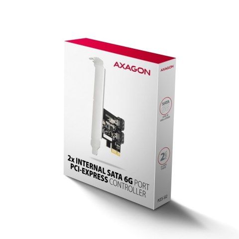 PCES-SJ2 Kontroler PCIe 2x wewnętrzny port SATA 6G, chipset JMB582 SP & LP AXAGON