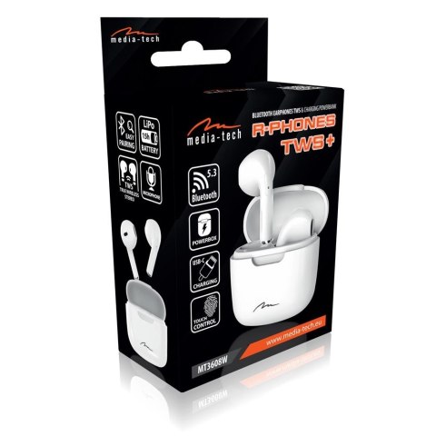 Słuchawki douszne Bluetooth R-PHONES TWS MT3608W (białe) Media-Tech