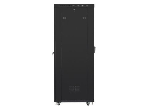 Szafa instalacyjna rack stojąca 19 42U 800x1000 czarna, drzwi szklane LCD (Flat pack) Lanberg