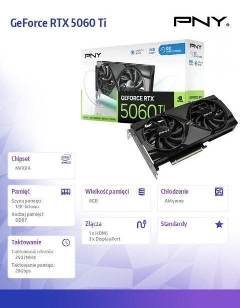 Karta graficzna GeForce RTX 5060 Ti OC 8GB VCG5060T8DFXPB1-O