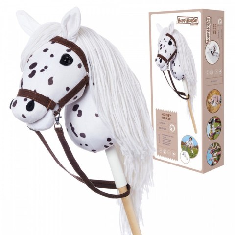 Koń na kiju Hobby Horse HOPPIHORSE A3 Leopard - biały, maść tarantowata Tootiny Koń na kiju Hobby Horse HOPPIHORSE A3 Leopard - biały, maść tarantowata Tootiny