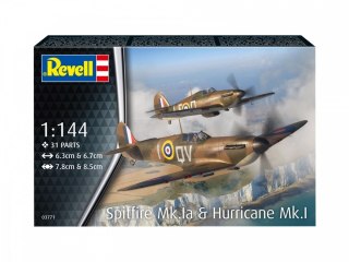 Model plastikowy Samolot Supermarine Spitfire MkIa&H.Huriccane 1/144