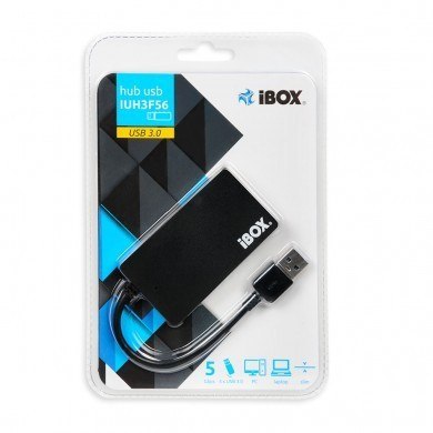Hub USB 3.0 4-porty, slim IUH3F56 Czarny IBOX