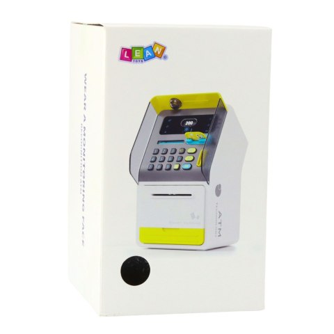 LEAN Toys Bankomat Sejf Skarbonka Kod PIN Karta Bankomatowa Żółty