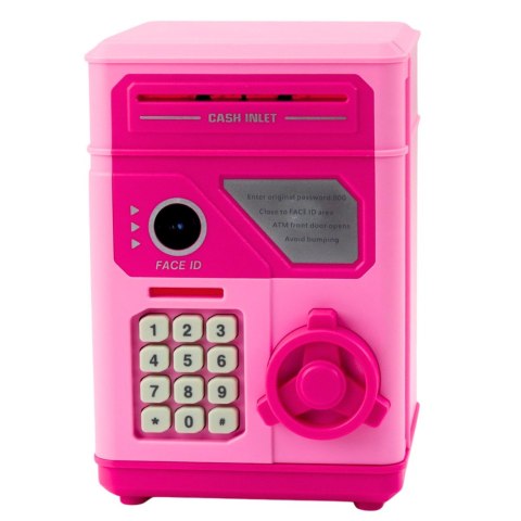 LEAN Toys Elektroniczny Sejf Bankomat Skarbonka Na PIN Dla Dzieci Różowy