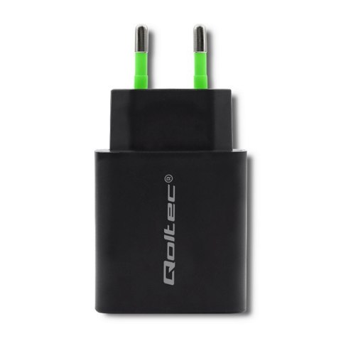 Ładowarka sieciowa | 18W | 5-12V | 1.5-3A | USB typ C PD | USB QC 3.0 | Czarna Qoltec Ładowarka sieciowa | 18W | 5-12V | 1.5-3A | USB typ C PD | USB QC 3.0 | Czarna Qoltec