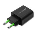 Ładowarka sieciowa | 18W | 5-12V | 1.5-3A | USB typ C PD | USB QC 3.0 | Czarna Qoltec