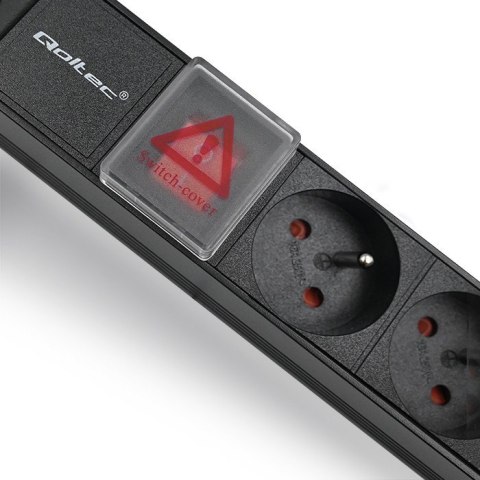 Listwa zasilająca do szafy RACK 1U | 16A | PDU | 8xFRENCH | 2m Qoltec Listwa zasilająca do szafy RACK 1U | 16A | PDU | 8xFRENCH | 2m Qoltec