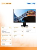 Monitor 23.8 243S7EHMB IPS HDMI Pivot Głośniki Philips