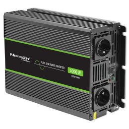 Przetwornica napięcia Monolith | 2000W | 4000W | 2000W | 4000W | 12V na 230V | Czysty Sinus Qoltec