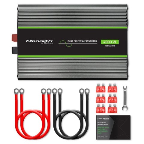 Przetwornica napięcia Monolith | 2000W | 4000W | 2000W | 4000W | 12V na 230V | Czysty Sinus Qoltec Przetwornica napięcia Monolith | 2000W | 4000W | 2000W | 4000W | 12V na 230V | Czysty Sinus Qoltec