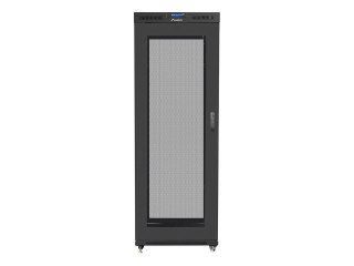 Szafa instalacyjna rack stojąca 19 42U 800x1000 czarna, drzwi perforowane LCD (Flat pack) Lanberg