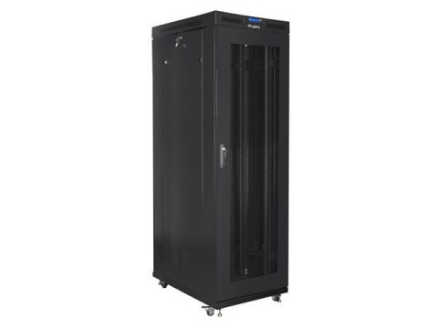 Szafa instalacyjna rack stojąca 19 42U 800x1000 czarna, drzwi perforowane LCD (Flat pack) Lanberg