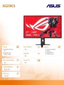 Monitor 27 cali XG27ACS ROG IPS-F 180Hz 1MS/350cd/m2/HDMI DP PIVOT USB-C H:0-120MM Asus