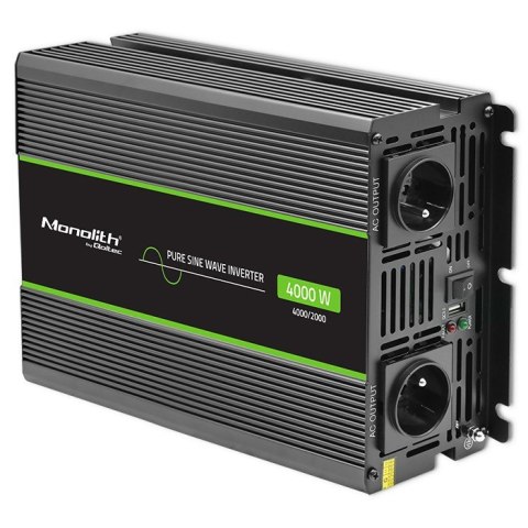 Przetwornica napięcia Monolith | 2000W | 4000W | 24V na 230V | Czysty Sinus Qoltec