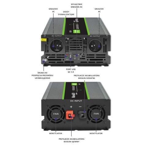 Przetwornica napięcia Monolith | 2000W | 4000W | 24V na 230V | Czysty Sinus Qoltec Przetwornica napięcia Monolith | 2000W | 4000W | 24V na 230V | Czysty Sinus Qoltec