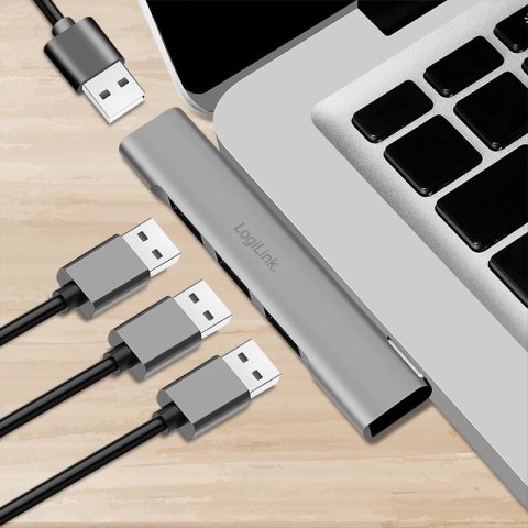 Smukły HUB USB-A do 1x USB-A 3.0 3xUSB-A 2.0