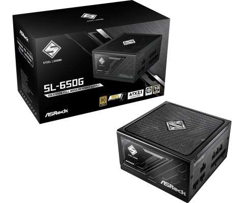 Zasilacz SL-650G 650W 80PLUS GOLD modularny ASRock Zasilacz SL-650G 650W 80PLUS GOLD modularny ASRock