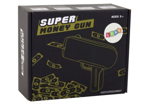 LEAN Toys Pistolet Na Pieniądze Strzelający Czerwony Wyrzutnia Money Gun Banknoty