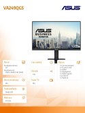 Monitor 24 cale VA249QGS FHD IPS 120Hz HDMI DP VGA Asus