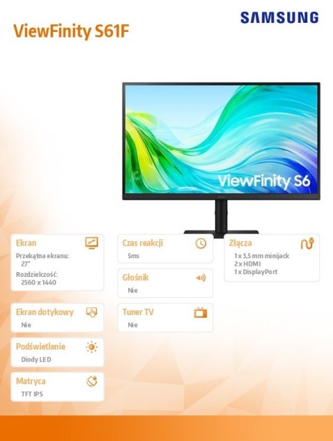 Monitor 27 cali LS27F610EAUXEN Samsung Monitor 27 cali LS27F610EAUXEN Samsung