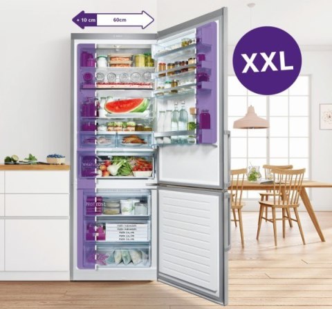 Chłodziarko-zamrażarka XXL KGV58VLEAS Bosch Chłodziarko-zamrażarka XXL KGV58VLEAS Bosch