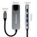 HUB Adapter USB-C 5w1 | USB-C PD 100W | 2xUSB | HDMI 4K | RJ45 Qoltec